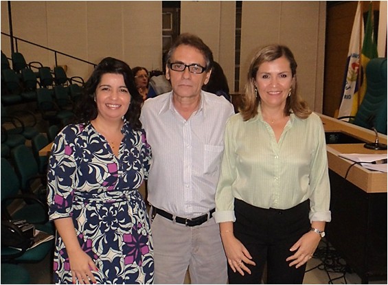 Profa. Cátia Callado e a Direção do IBRAG: Prof. Jorge Carvalho e profa. Norma Albarello.