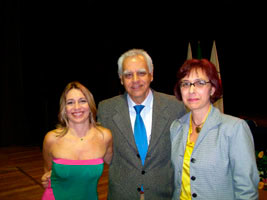 Profa. Leila , Vice-Reitora Profa Chritina Maioli e Prof. Paulo Volpato Diretor do Centro Biomédico